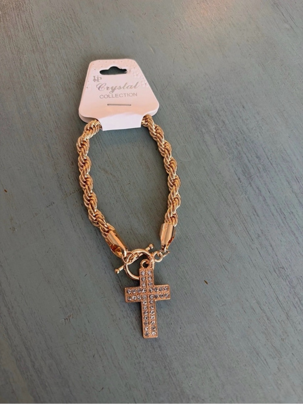 Gold Cross Charm Bracelet - Gold